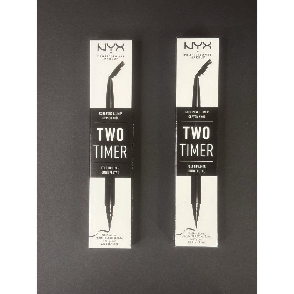 NYX TWO‎ TIMER DUAL ENDED EYELINER - TT01 JET BLACK- LOT OF 2